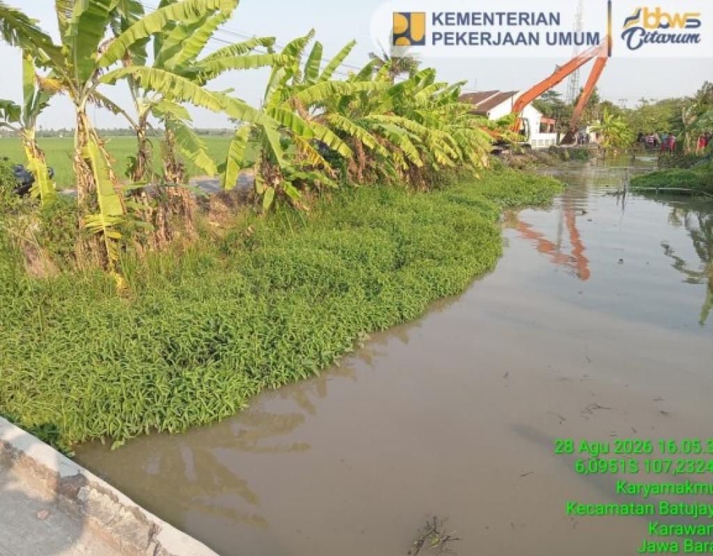 Kementerian PU Normalisasi Saluran Sekunder Tambun, 875,68 Hektare Sawah di Karawang Terairi